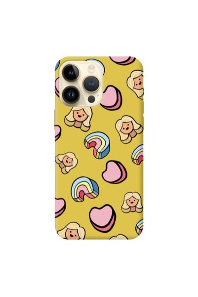 Other Apple iPhone 13 Pro Max Girl rainbow and hearts Yellow Colored Silicone...