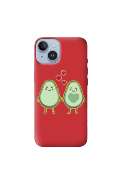 Other Apple iPhone 14 Plus Avocados Red Colored Silicone TPU Θήκη
