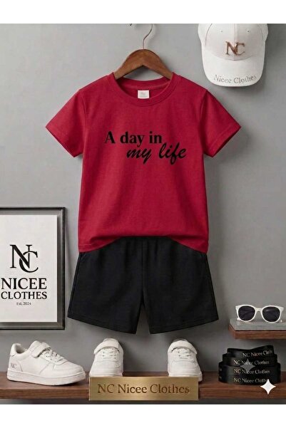 NC Nicee Clothes Summer Children's T-Shirt Shorts Unisex (a Day Life Printed)
