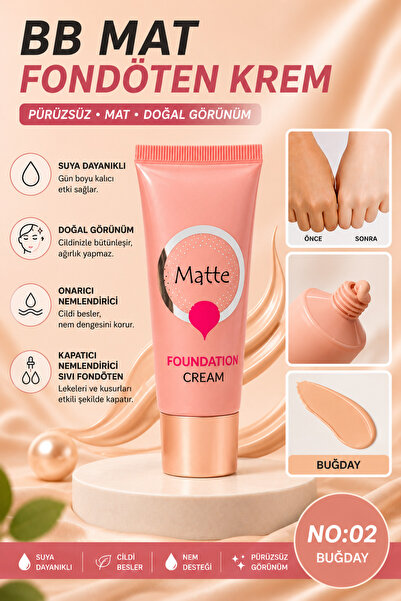 RED TOUCH Bb Matte Foundation - Wheat No:02