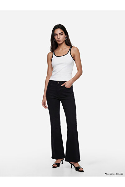 LC Waikiki Black Flare Women's Jean Pants