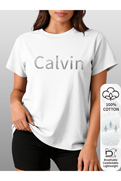 Astogria13 100% Pure T-Shirt with "" in Silvery Reflective Font Print, Round ...