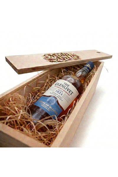 GLENLIVET Pachet Cadou Cutie de Lemn Personlizata Whisky The Founder's Reserv...