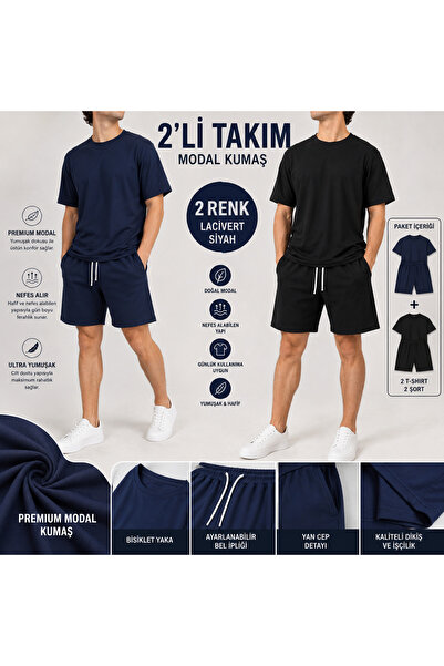 Basic 2'li T-shirt Şort Takım