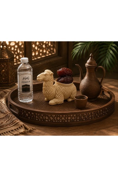 Atelye.store Date Holder with Camel Figure, Decorative Date Bowl, Ramadan Haj...