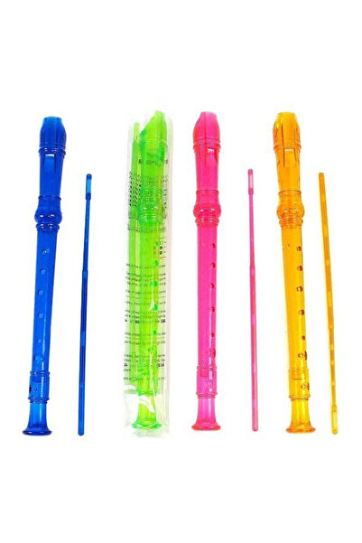 adar Flaut simplu 33cm transparent multicolor pentru copii 3+