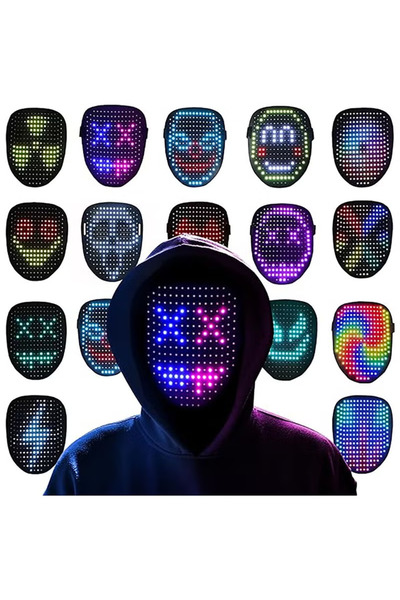 TAPIT Led Mask, Light Up Mask with Gesture Sensing, LED Lighted Face Transfor...