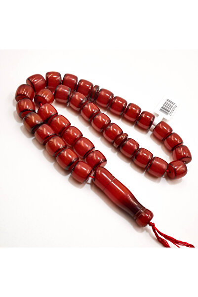 Generic Pakistani Faturan Rosary 33 Beads 11.5.5x12mm Deep Red Barrel Prayer ...