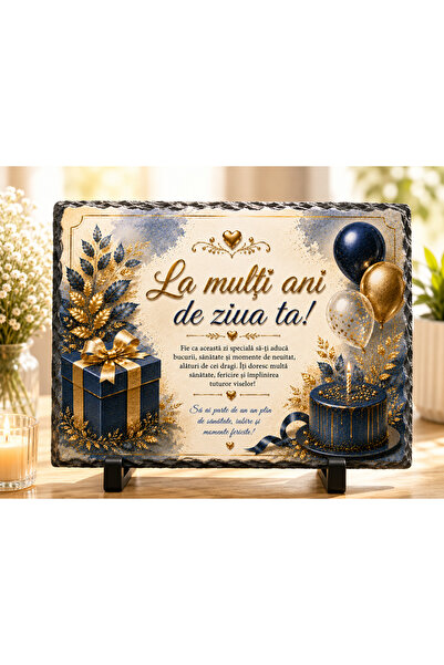 hiperborea Ardezie personalizată - „La Mulți Ani de Ziua Ta!” - Cadou Elegant...