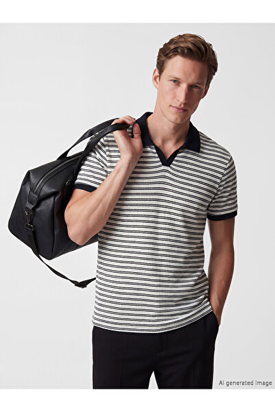 LC Waikiki Vizyon New Season Polo Neck Striped Men's T-Shirt
