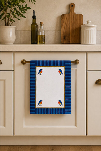 naya home Dekoratif Mutfak Pamuklu Fırın Havlusu Özel Desenli Etnik Model 35x...