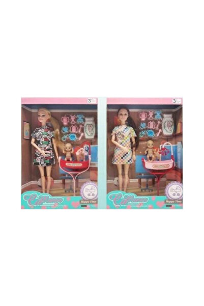 MAKSIK Papusa interactiva Maksik, jucarie cu accesorii si bebelus, cutie cu f...