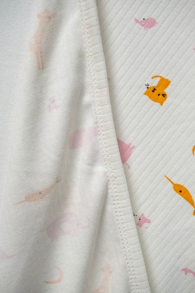 TİNY GOLDEN Natural Cotton 85X90 cm Single Layer Organic Baby Blanket Patterned Multi-Purpose Swaddle Blanket