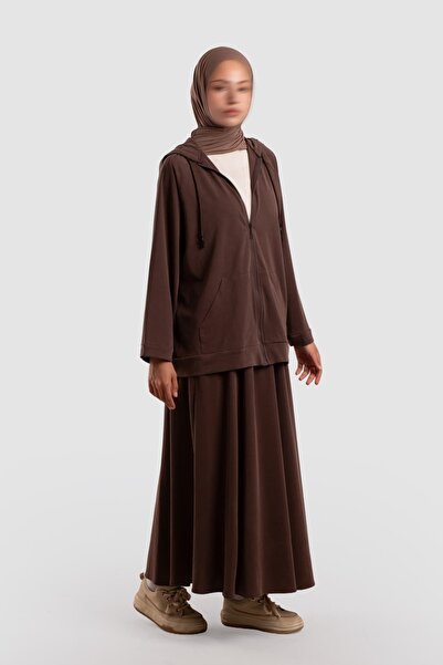 Emare Zippered Tensel Sports Suit Bitter Brown