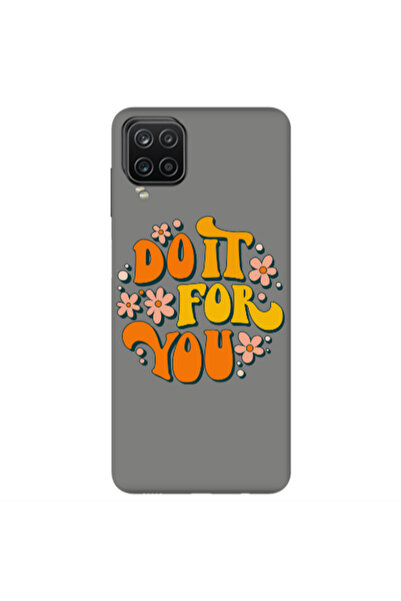 Other Samsung A12 Do it For You Grey Colored Silicone TPU Θήκη
