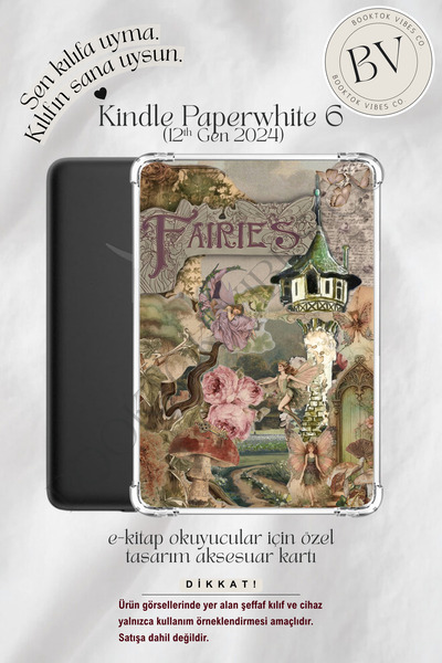 BookTok Vibes Co. Faeries Kolaj Temalı Artsy Insert - Kindle ve Kobo E-Kitap ...