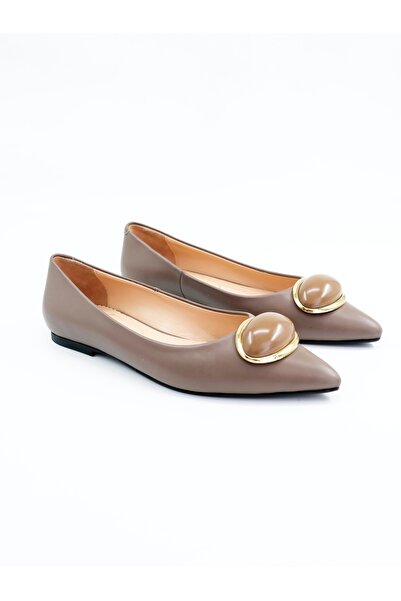 Tenau Women's genuine leather flat mink