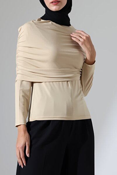 Sabr Women's Sandy Draped Long Sleeve Blouse