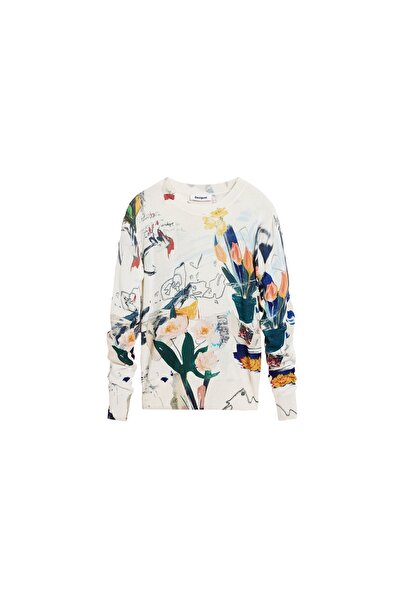 Desigual Pulover de damă 26SWJF35 Crem