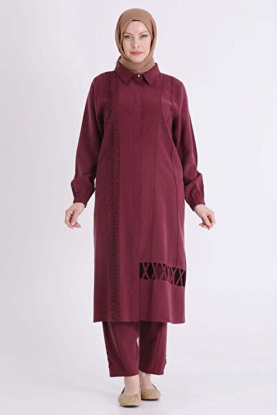 ottoman wear Behrem Büyük Beden Tesettür Pantolonlu Takım Yakut OTW35152