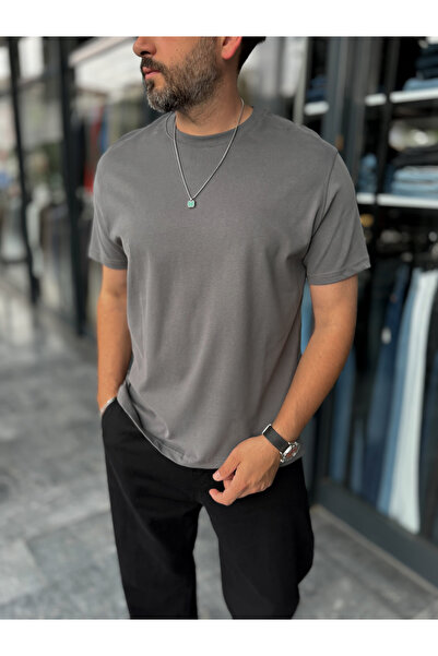 BYBASICMAN Anthracite Slim Fit T-Shirt Es-71-108
