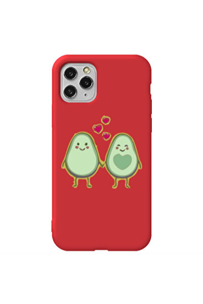 Other Apple iPhone 11 Pro Max Avocados Red Colored Silicone TPU Θήκη