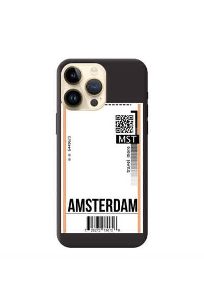 Other Apple iPhone 13 Pro Max Amsterdam Travel More Black Colored Silicone TP...