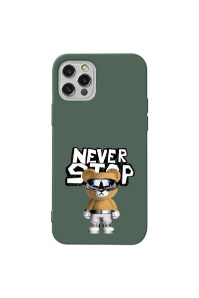 Other Apple iPhone 13 Pro Never stop Dark Green Colored Silicone TPU Θήκη