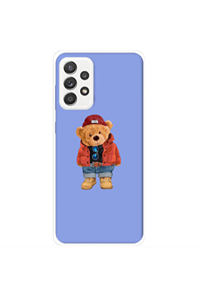 Other Samsung A33 Bear in a hat Light Purple Colored Silicone TPU Θήκη