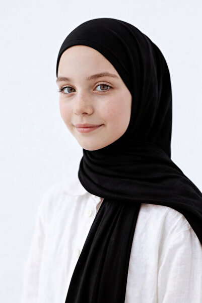 Angel&Co. Girls Clothing Combed Cotton Shawl Set of 2 Black & Cream 65X170 cm