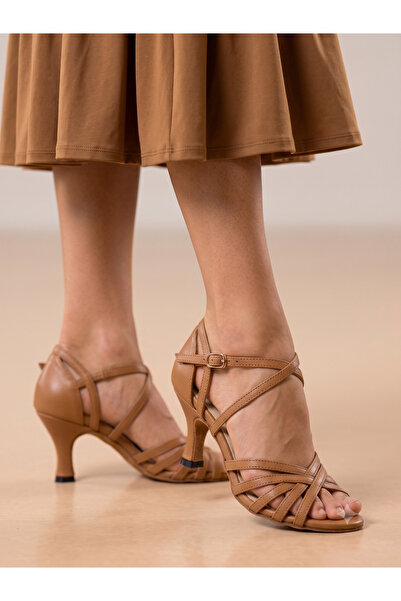 bitangosu Sade Işıltı Heeled Dance Shoes 5.5 cm 7 Pont Goblet Heel Model