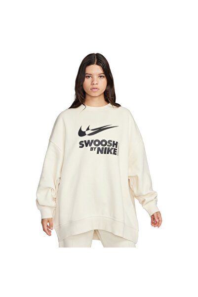 Nike W NSW FLC OS CREW GLS FZ4631-113 Εκρού Μ