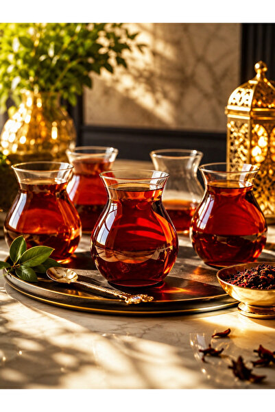 Paşabahçe 6'lı Borosilikat Cam Çay Bardağı -Tombul Model 200 ml