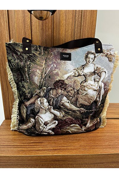 GÜLHOBİTASARIM Panel-Style Woven Fabric Bag