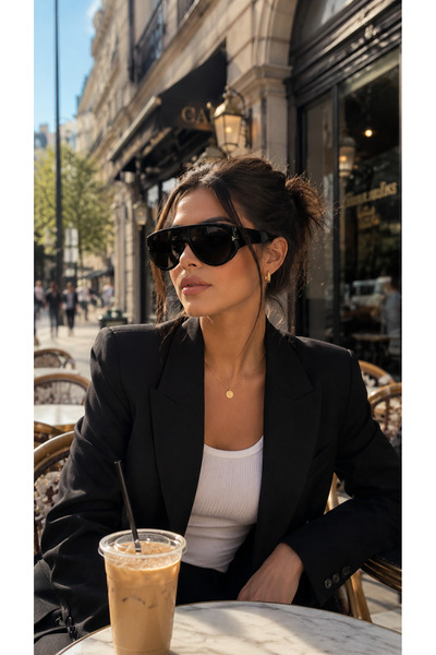 corcishop Women's Sunglasses Oversize Mask Form Modern Stylish Design Black G...