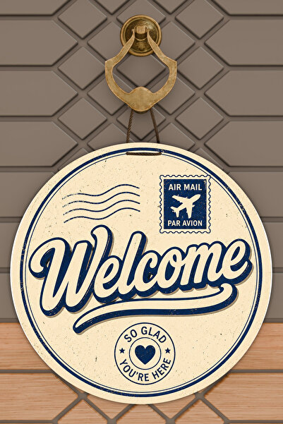 Dormot Home Modern Written Vintage Postal Themed Round Door Ornament Digital ...