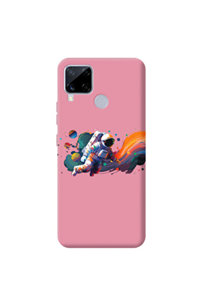 Other Realme C25S Rainbow Space Pink Colored Silicone TPU Θήκη