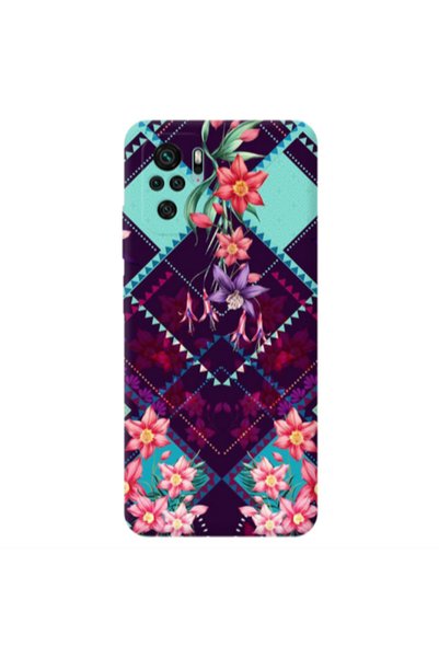 Other Xiaomi Redmi Note 10 4G Checkered flowers Transparent Silicone TPU Θήκη