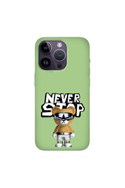 Other Apple iPhone 14 Pro Max Never stop Light Green Colored Silicone TPU Θήκη