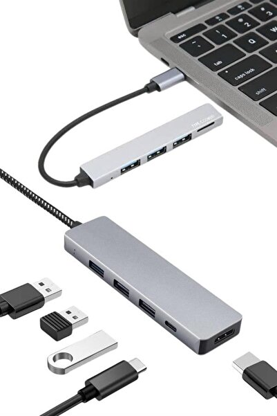 Toptan Bulurum Macbook pro/air compatible usb type-c 8 in 1 hub converter con...