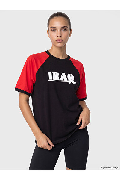 LC Waikiki Nevavm with Difference Iraq Printed 100% Cotton Women's Sports T-S...