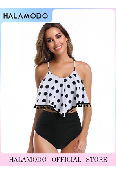 HALAMODO One Piece Swimsuit for Women Ring Linked Monokini Sexy Bathing Suit ...