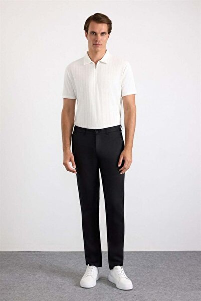 SÜVARİ Siyah Regular Düz Normal Bel Jogger Pantolon