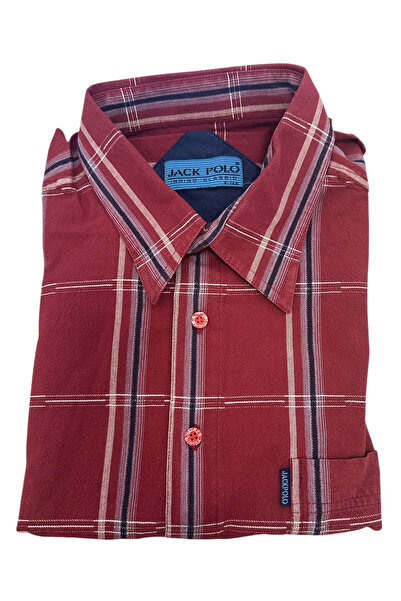 OEM Ανδρικό πουκάμισο Jack Polo, καρό, Βαμβάκι-Πολυεστέρας, κόκκινο, μέγεθος XL