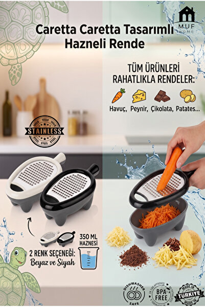 MUF HOME Caretta Design Grater with Container Stainless Steel - Cheese, Carro...