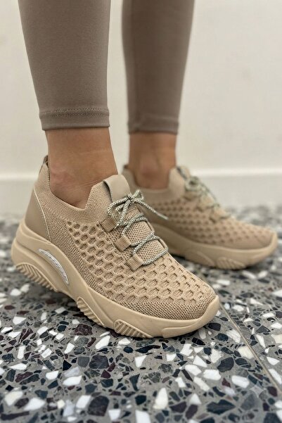 sefayol Jules Nude Knitwear Women's Sneakers