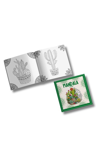 dokuzyayinlari Mandala Coloring Book Set of 2 - Flower Garden and Cacti Themed