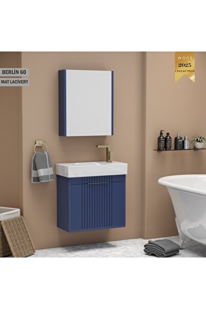 Wons Bathroom Berlin 60 cm Lacivert Banyo Dolabı