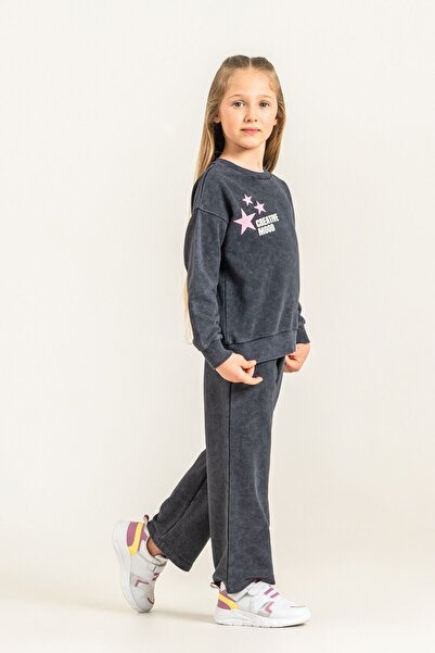Rolypoly Girl's Creative Mood Anthracite Tracksuit Set Rp3927-C-V1