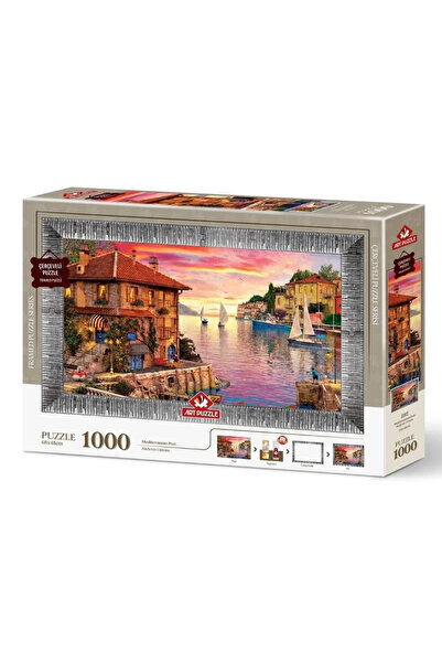 Heidi Toy Art Puzzle Mediterranean Port 1000 Pieces Framed